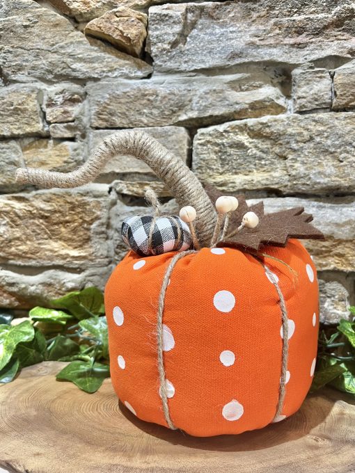 Spotted Fabric Pumpkin Decoration