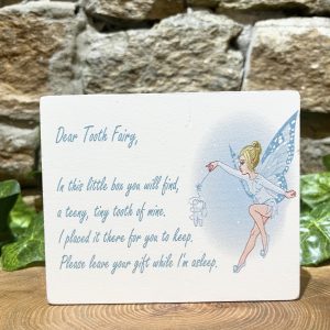 Wooden Tooth Fairy Box Blue