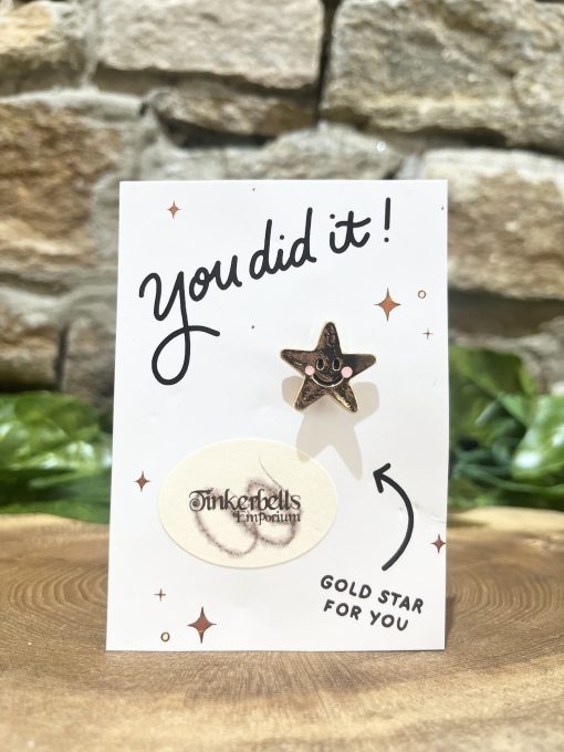 Gold Star Pin Badge