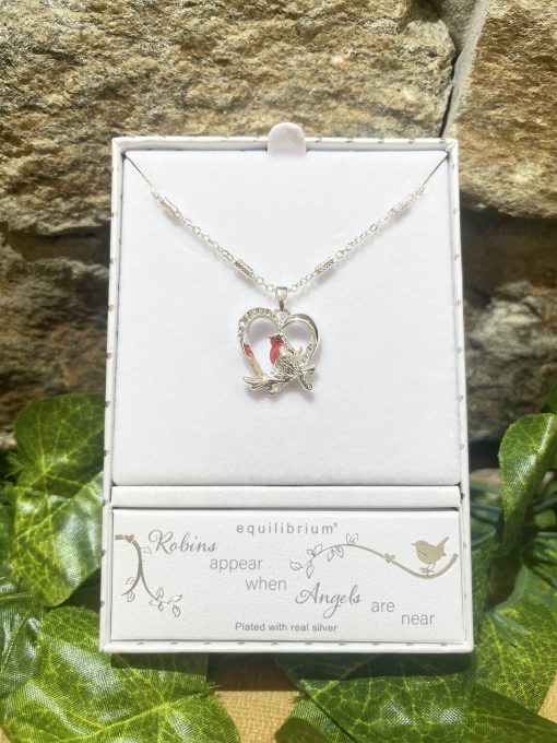 Robins Appear Silver Heart Necklace