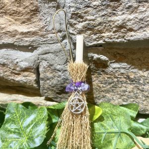 Magic Broomstick Amethyst Pentagram