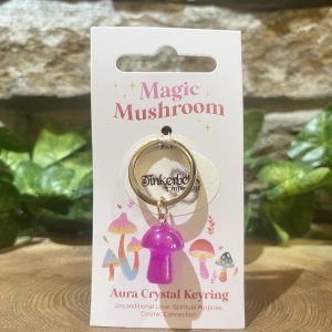 Magic Mushroom Aura Crystal Keyring