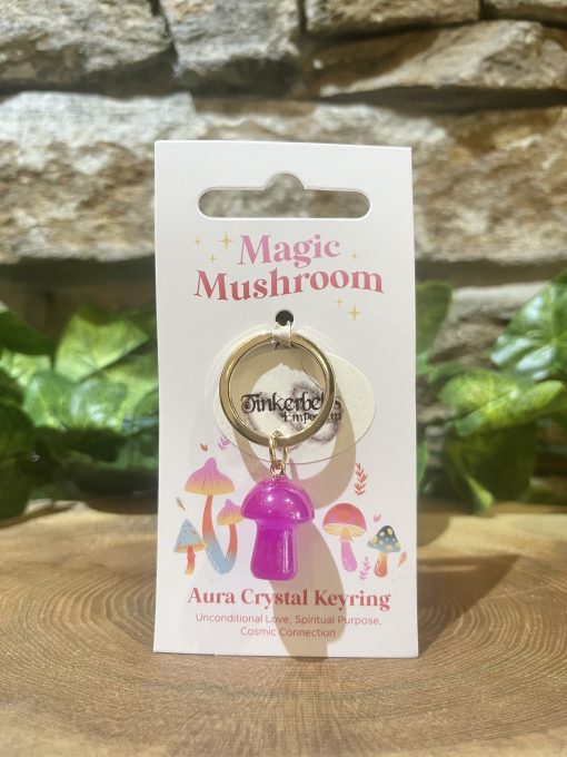 Magic Mushroom Aura Crystal Keyring