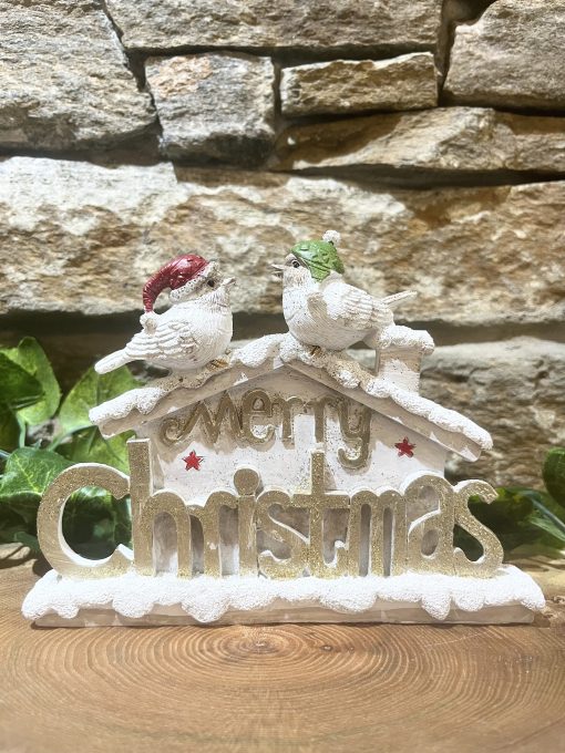 Merry Christmas With Birds Plaque