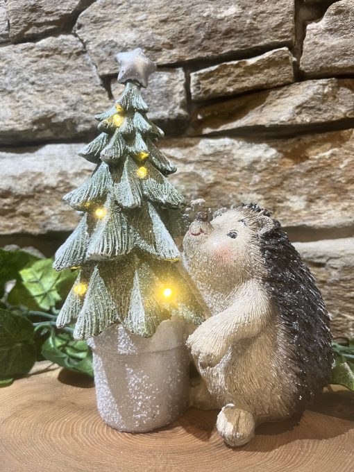 Frosted Hedgehog Light Up Tree