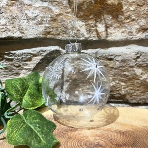 Snowflake & Star Burst Glass Bauble
