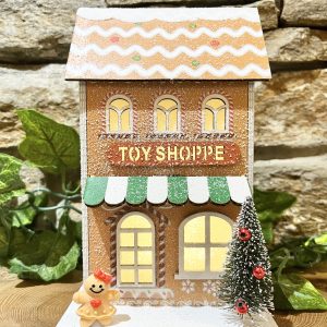 Light Up Gingerbread Shop House