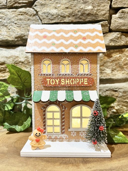 Light Up Gingerbread Shop House