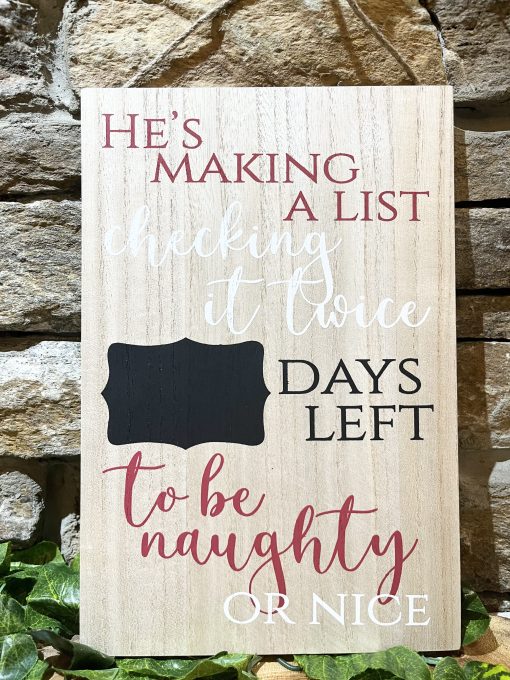 Naughty or Nice Christmas Countdown Chalkboard