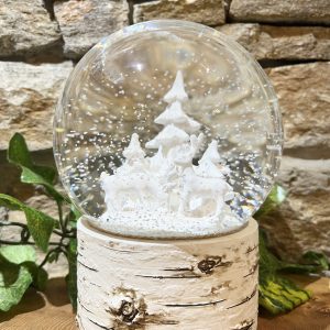 White Snowy Deer Snow Globe Large
