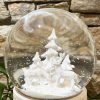 White Snowy Deer Snow Globe Large - Image 2