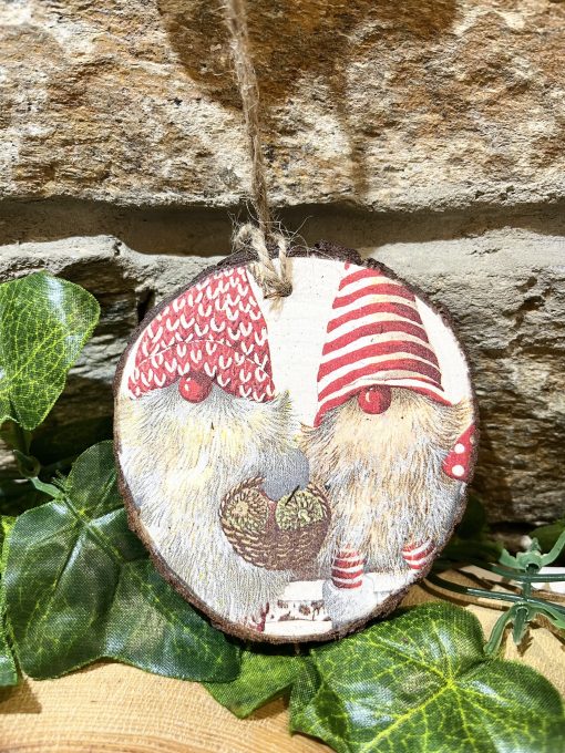 Hand Made Log Slice Hanger Gonks