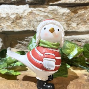 Festive Bird Ornament Striped Jumper