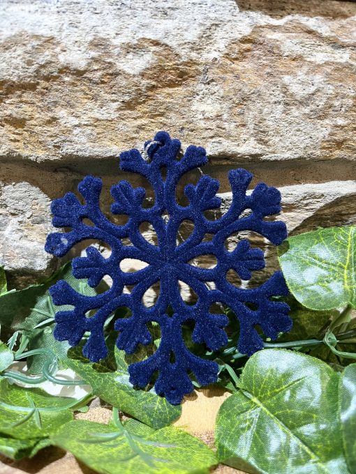 Velvet Snowflake Hanger Blue