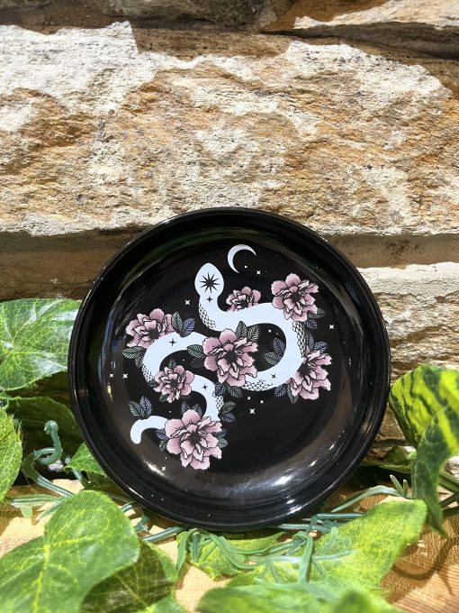 Rose Serpent Snake Trinket Dish