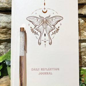 Luna Moth Daily Reflection Journal with Crystal Pen