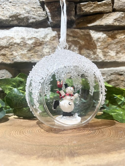 Large Frosted Snowman Bauble - Image 2