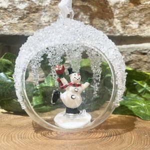 Large Frosted Snowman Bauble