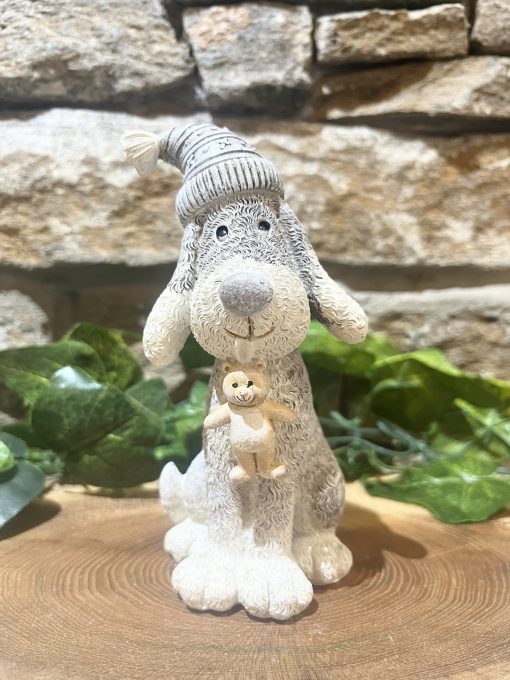 Festive Dog With Teddy Bear Ornament