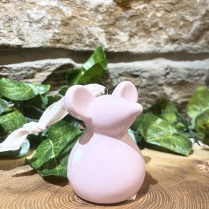 Little Ceramic Mouse Hanger Pink