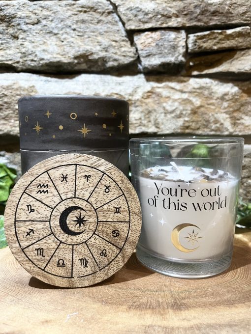 Vanilla Stardust Tiger Eye Crystal Candle