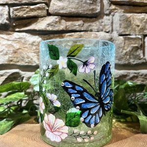 Large Crackled Butterfly T.Light Holder