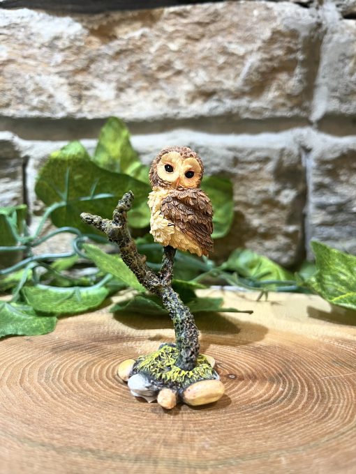 Miniature Owl On Branch Ornament