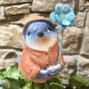 Blue Bird In Orange Raincoat - Image 2