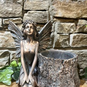 Bronze Flower Fairy Planter