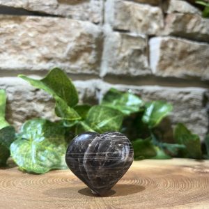 Black Moonstone Crystal Heart 4cm