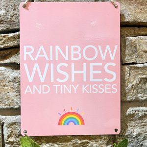 Rainbow Wishes Metal Sign