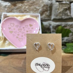 Love Heart Trinket Dish & Earrings