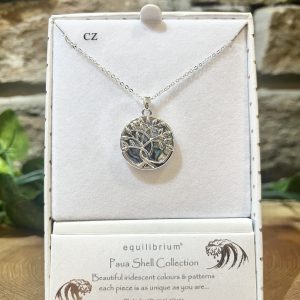 Paua Shell Tree Of Life  Necklace
