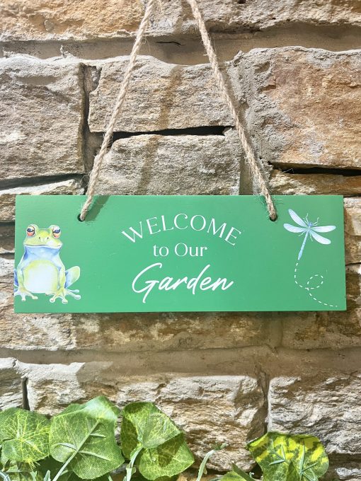Lily Pad Frog Welcome Garden Plaque