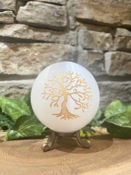 Selenite Crystal Sphere Tree Of Life