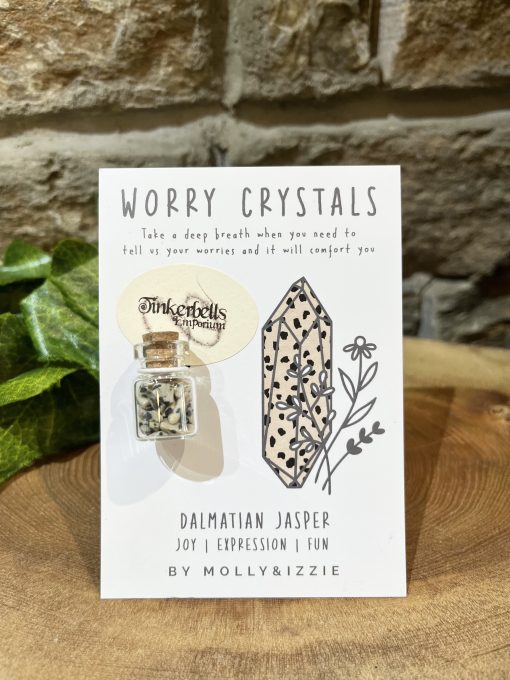 Dalmatian Jasper Worry Crystal Chip Bottle