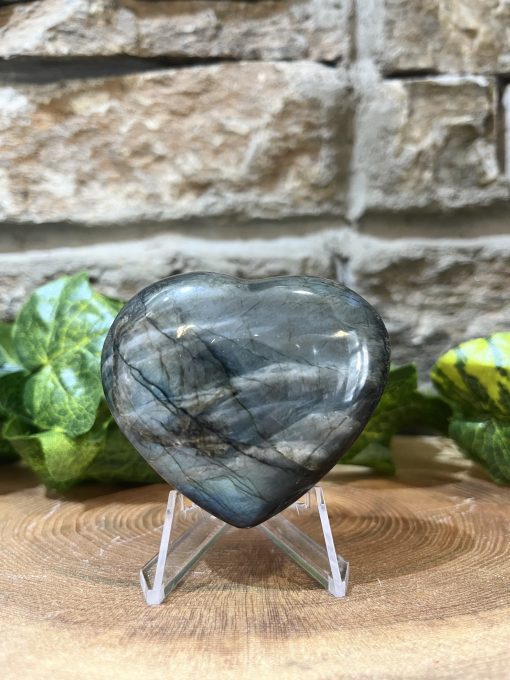 Labradorite Puff Crystal Heart 6cm