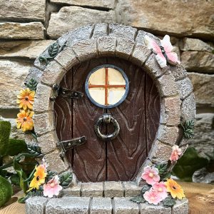 Large Stone Fairy Door with Butterfly 18cm