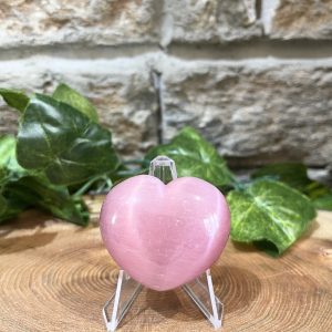 Cats Eye Crystal Heart 4cm Pink