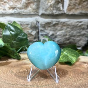 Cats Eye Crystal Heart 4cm Green