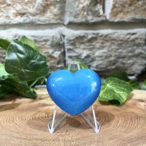 Cats Eye Crystal Heart 4cm Blue