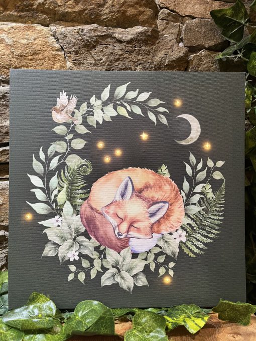 Sleeping Fox LED Light Up Canvas