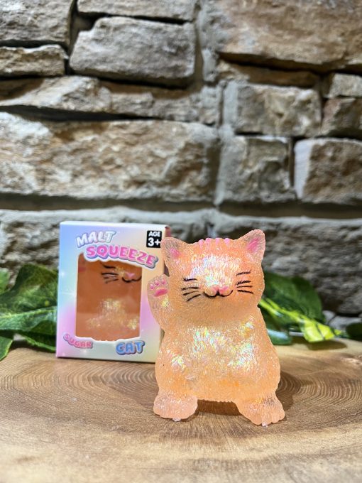 Squishy Glitter Cat Orange