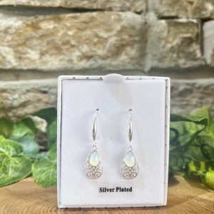 Opalite Crystal Celtic Drop Earrings