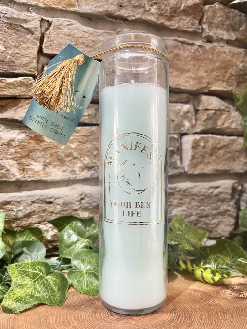 Manifest Glass Tube Candle With Quartz