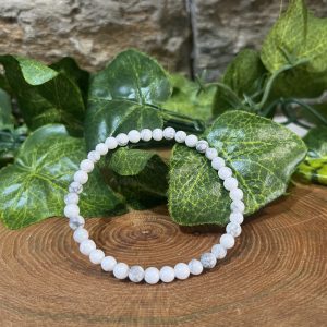 Howlite Crystal 5mm Beaded Bracelet