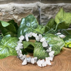 Tourmalinated Quartz Crystal Chip Bracelet