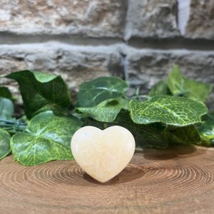 Yellow Calcite Crystal Heart 3cm