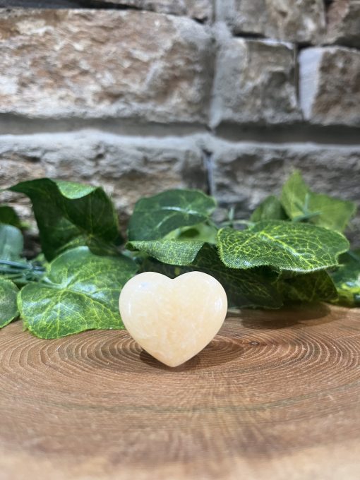 Yellow Calcite Crystal Heart 3cm