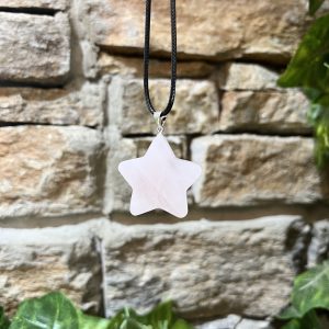 Rose Quartz Crystal Star Necklace